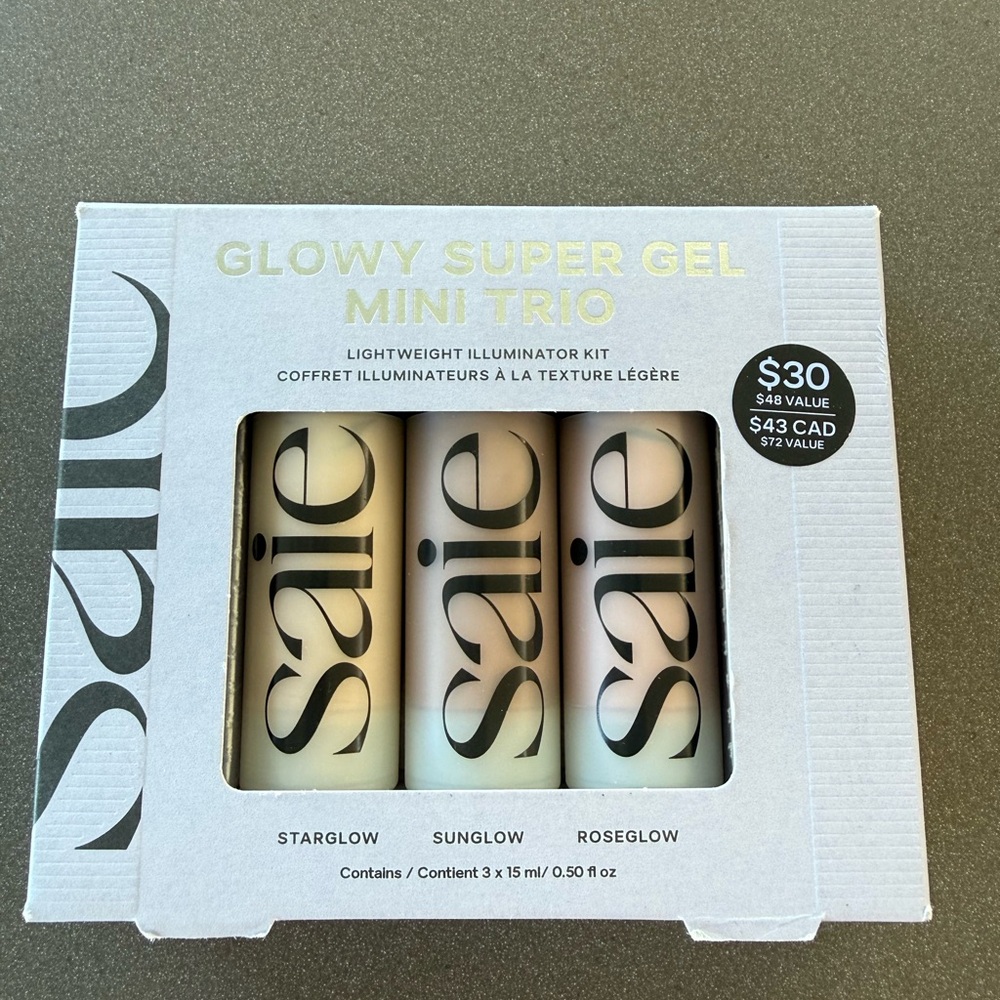 *Brand New* Saie Glowy Super Gel Mini Trio - Starglow, Sunglow, Roseglow